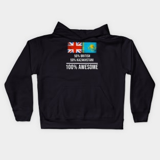 50% British 50% Kazakhstani 100% Awesome - Gift for Kazakhstani Heritage From Kazakhstan Kids Hoodie